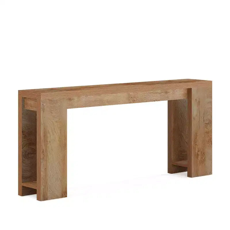 Console stretta marrone, stile rustico 70,9", per 1 persona