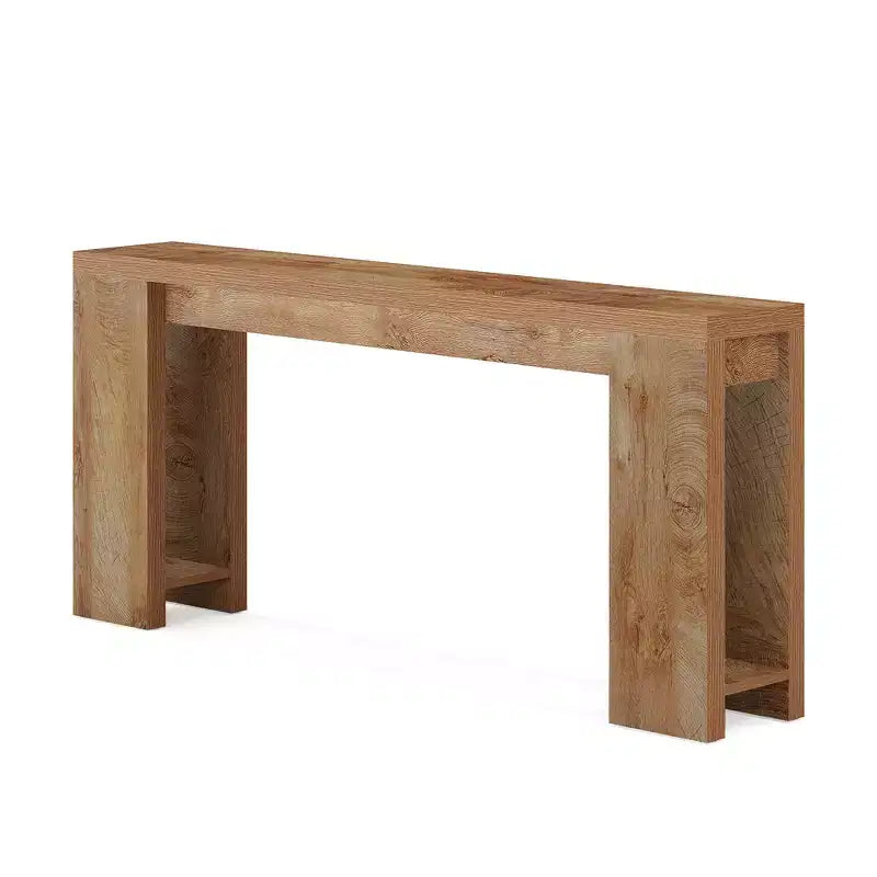 Console stretta marrone, stile rustico 70,9", per 1 persona