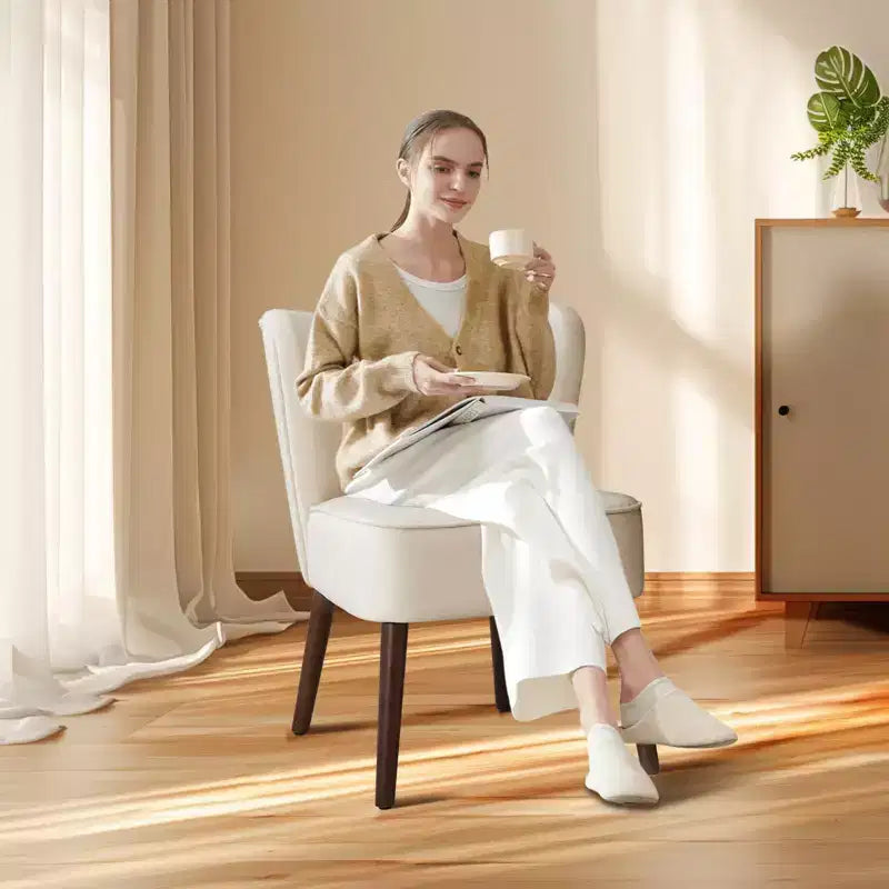 Poltrona d'Appoggio Senza Braccioli in Velluto – Beige / Nero / Verde, Posto Unico, Gambe in Legno