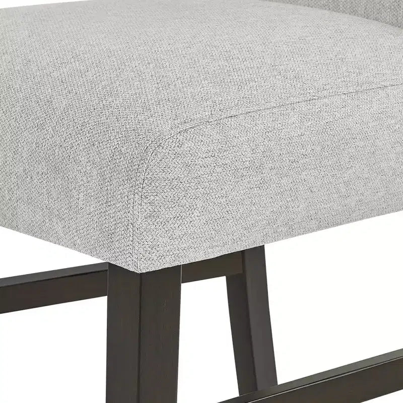 Sgabello da Bar Imbottito in Bouclé Naturale Altezza Bancone, Set da 2