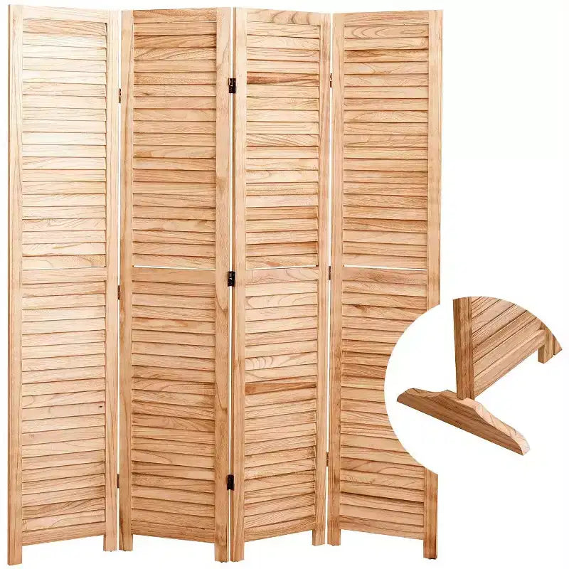 Divisorio autoportante a 1 anta in legno naturale, alto 180 cm