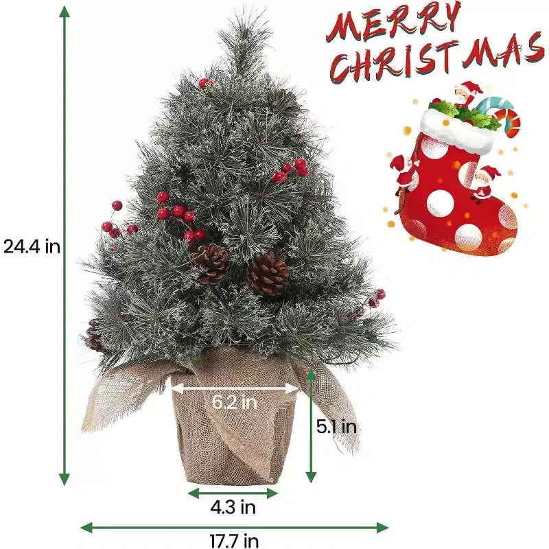 Albero di Natale da Tavolo Innevato con Luci LED – Bianco, 1 Persona