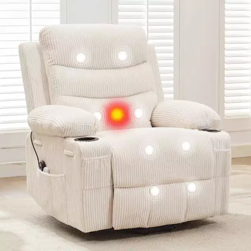 Poltrona Reclinabile Elettrica Monoposto con Funzione Alzapersona, Riscaldamento e Massaggio | Beige / Marrone / Grigio