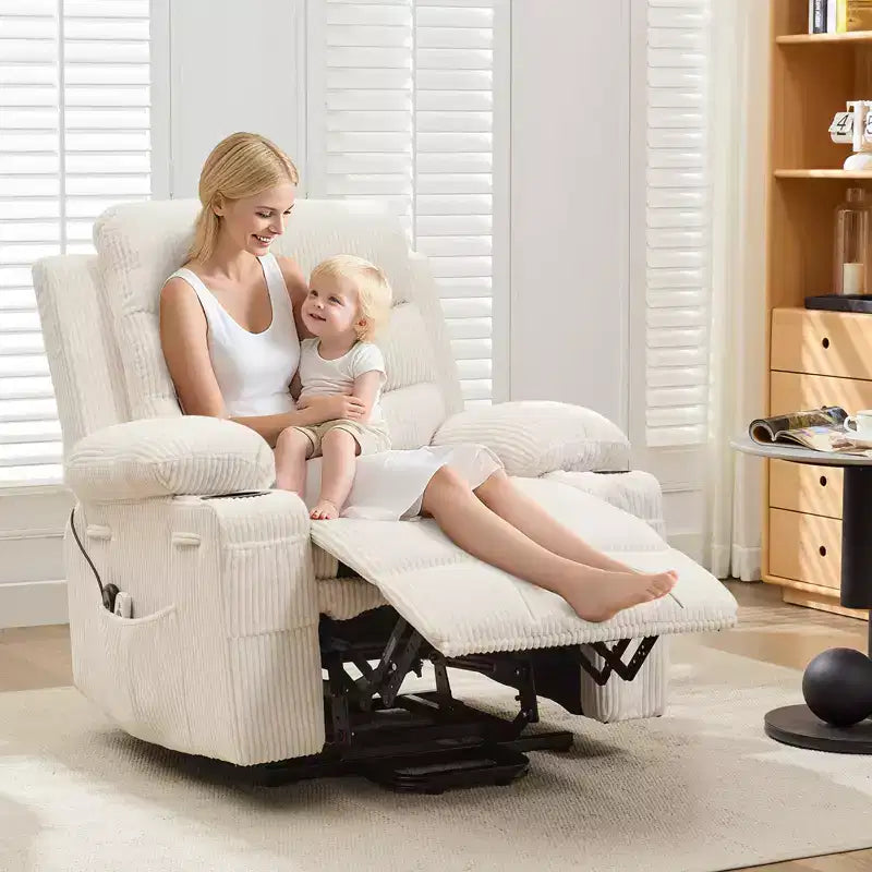 Poltrona Reclinabile Elettrica Monoposto con Funzione Alzapersona, Riscaldamento e Massaggio | Beige / Marrone / Grigio