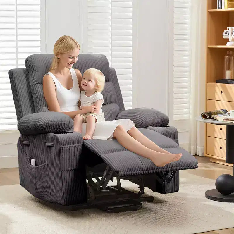 Poltrona Reclinabile Elettrica Monoposto con Funzione Alzapersona, Riscaldamento e Massaggio | Beige / Marrone / Grigio
