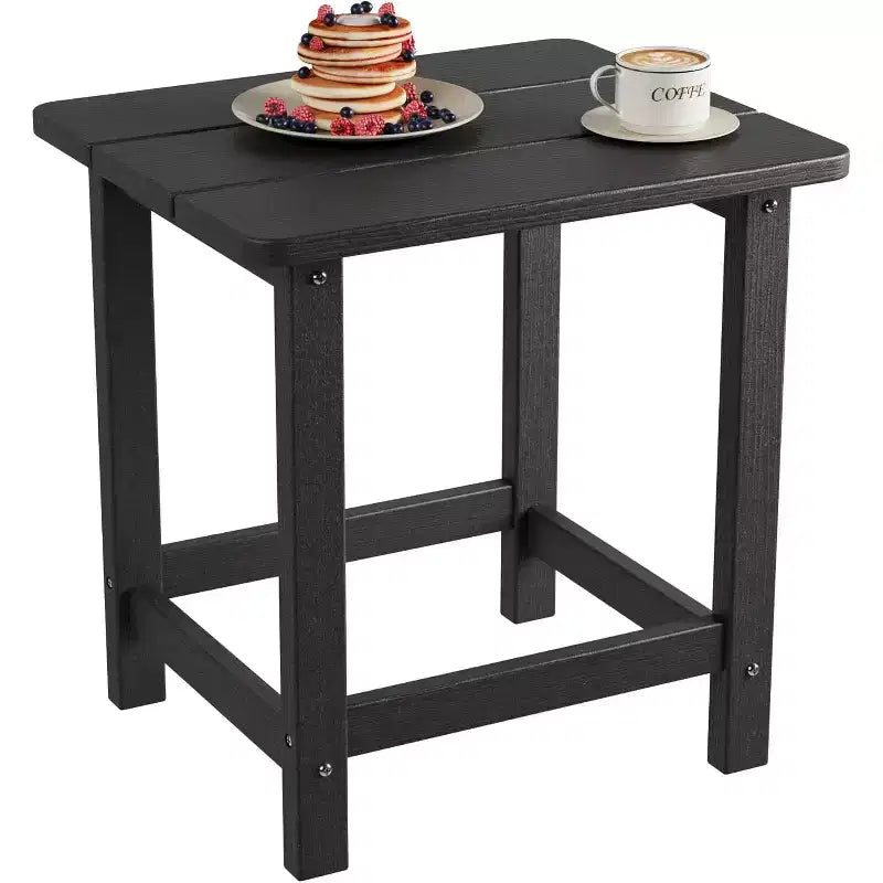 Square HDPE Outdoor Side Table - Durable Adirondack Patio End Table for Beach, Porch - Weather Resistant & Easy to Assemble