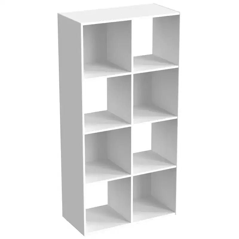 Scaffale aperto a 8 cubi con pannelli posteriori rimovibili – Nero / Bianco