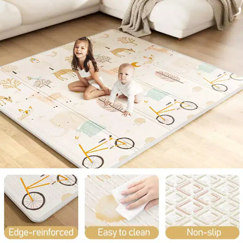 Box per bambini pieghevole grigio chiaro/grigio con tappetino – 150×150×68 cm, 1 bambino