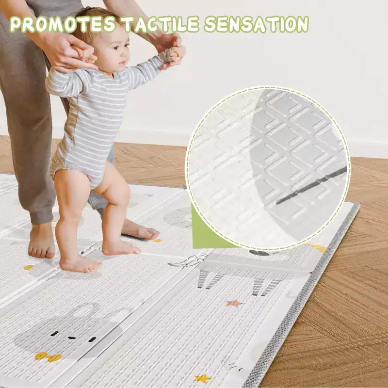 Box per bambini pieghevole grigio chiaro/grigio con tappetino – 150×150×68 cm, 1 bambino