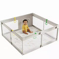 Box per bambini pieghevole grigio chiaro/grigio con tappetino – 150×150×68 cm, 1 bambino