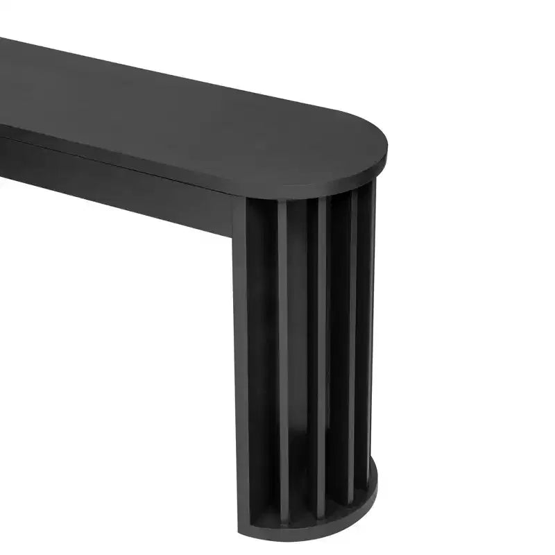 Console Nera Semicircolare con 2 Cassetti Contenitori