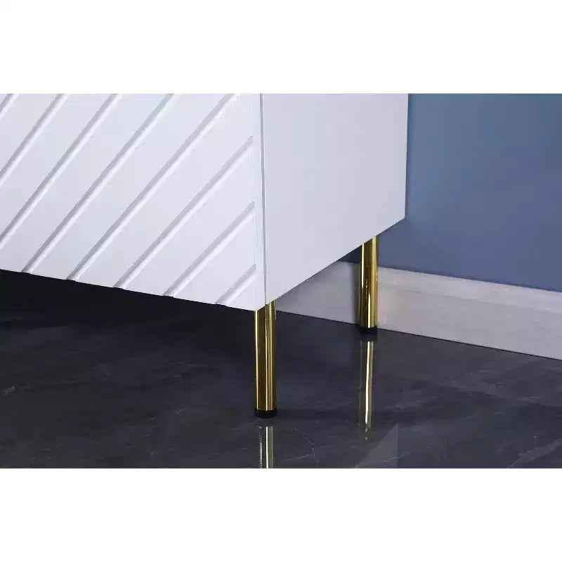 Armadio contenitore in legno bianco a 4 ante per uso domestico