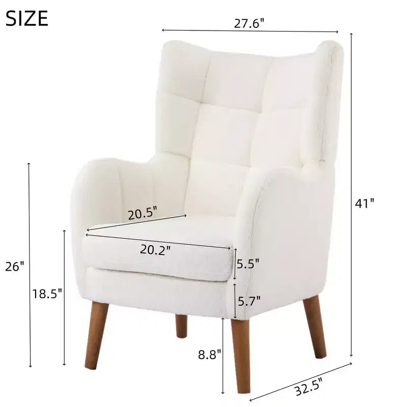 Poltrona singola Ivory Teddy Sherpa