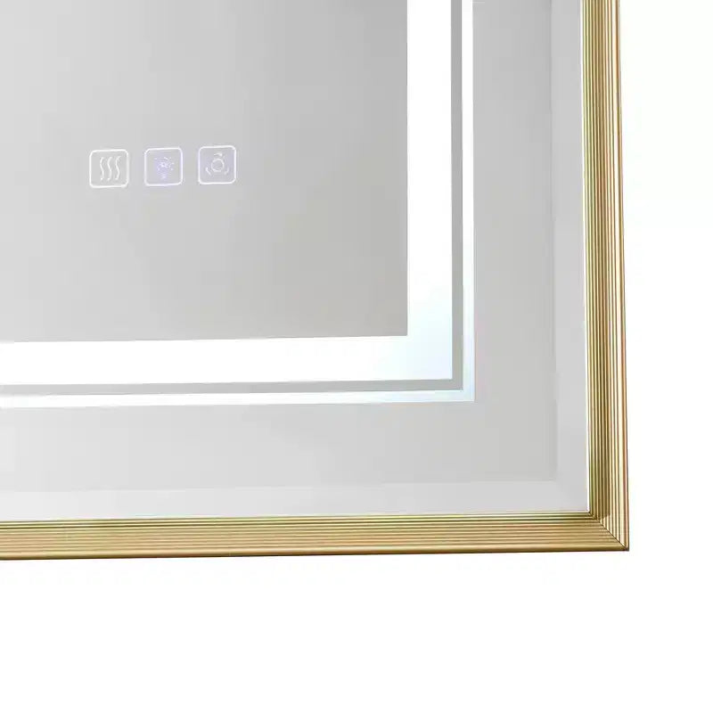 Specchio da parete per bagno a LED, alluminio color argento, 40x30