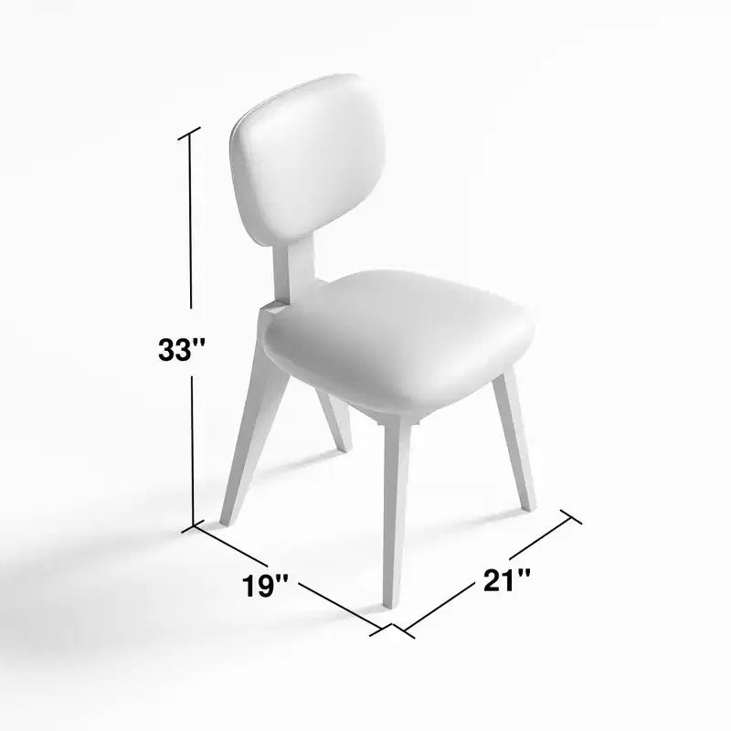 Sedie da pranzo set da 2 – naturali, schienale basso, imbottite, 2 posti