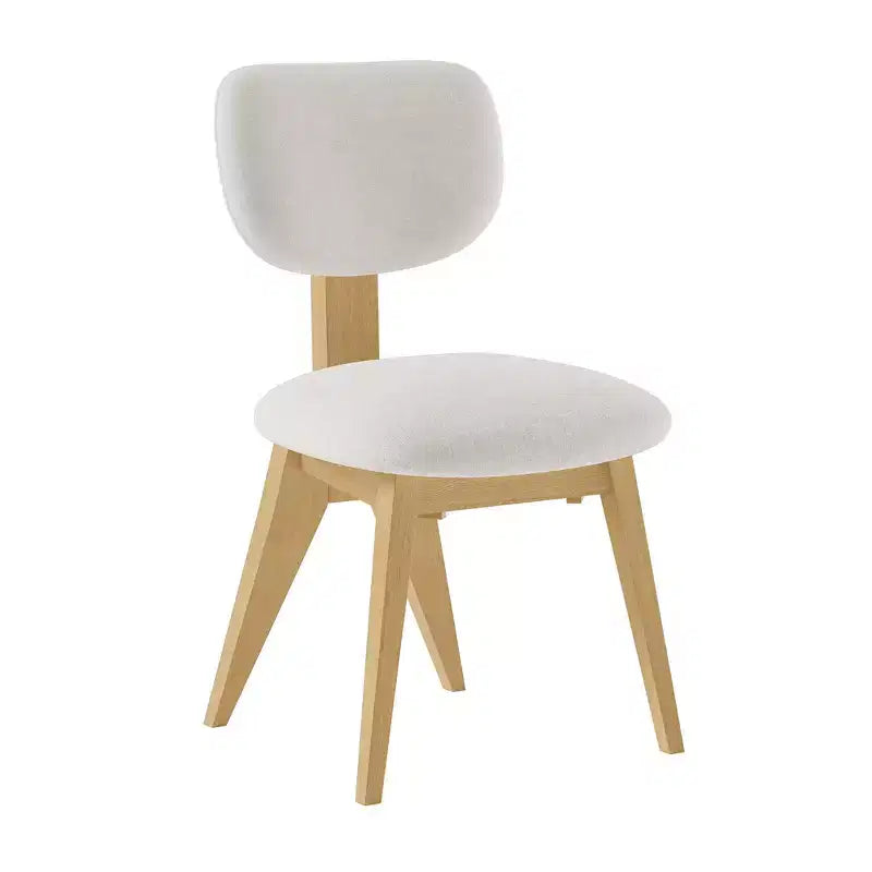 Sedie da pranzo set da 2 – naturali, schienale basso, imbottite, 2 posti