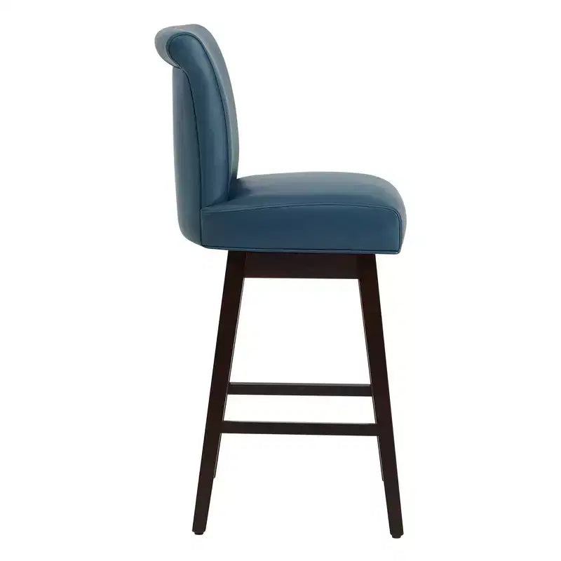 Sgabello da bar girevole ad altezza bancone – Schienale curvo, seduta imbottita, senza braccioli, girevole, seduta singola | Nero / Blu / Cognac / Grigio / Bianco