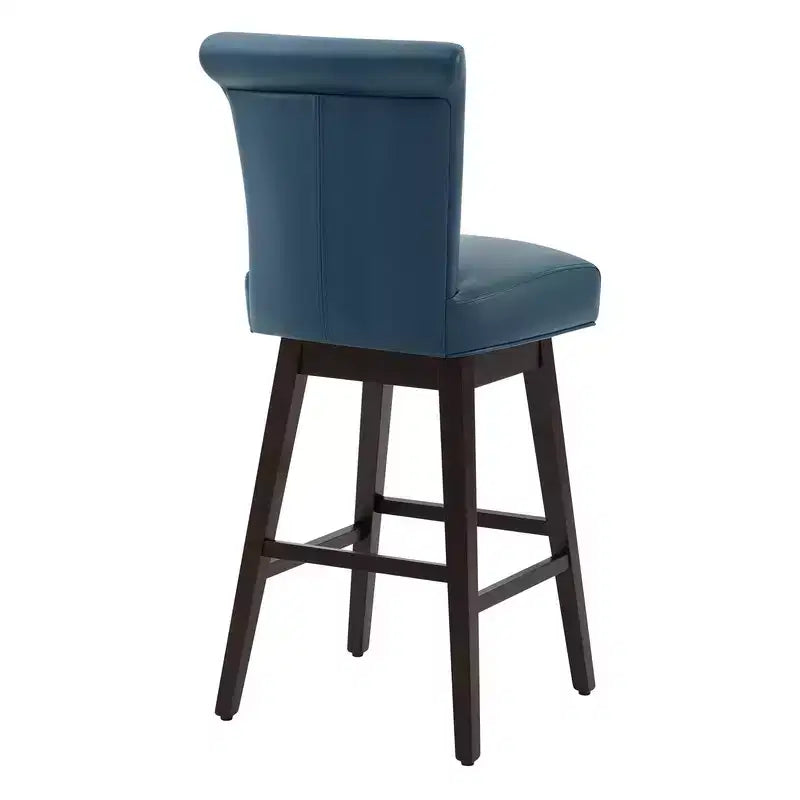 Sgabello da bar girevole ad altezza bancone – Schienale curvo, seduta imbottita, senza braccioli, girevole, seduta singola | Nero / Blu / Cognac / Grigio / Bianco