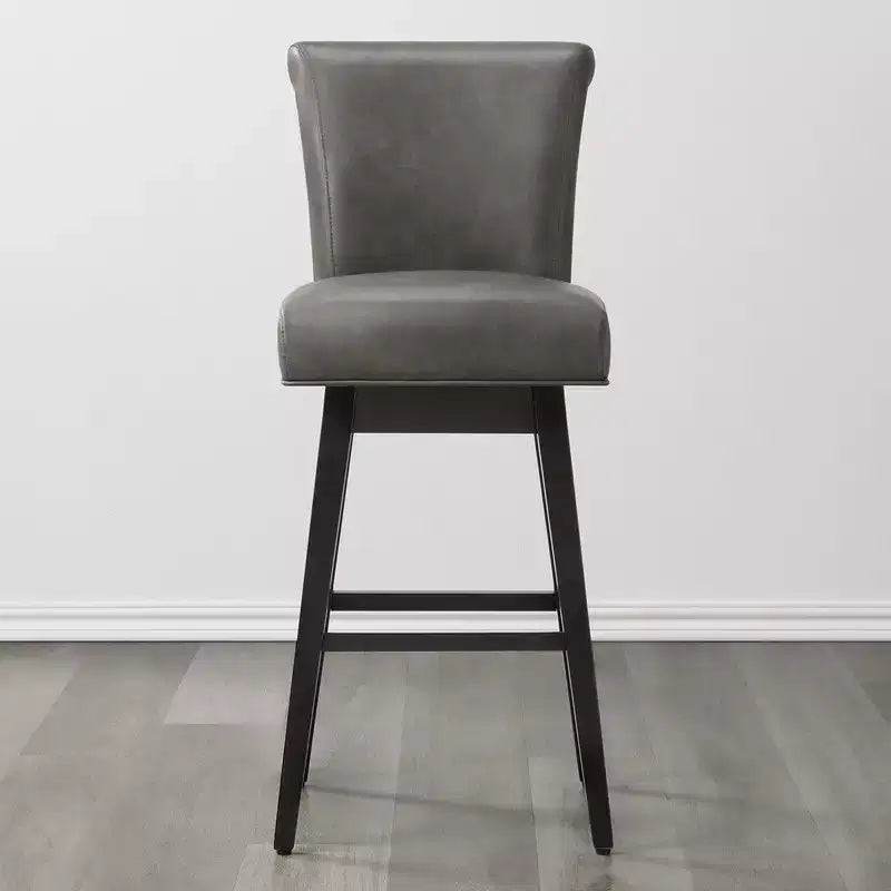 Sgabello da bar girevole ad altezza bancone – Schienale curvo, seduta imbottita, senza braccioli, girevole, seduta singola | Nero / Blu / Cognac / Grigio / Bianco