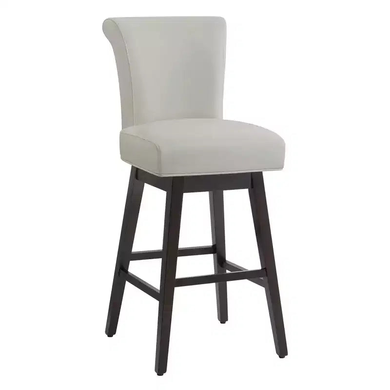 Sgabello da bar girevole ad altezza bancone – Schienale curvo, seduta imbottita, senza braccioli, girevole, seduta singola | Nero / Blu / Cognac / Grigio / Bianco