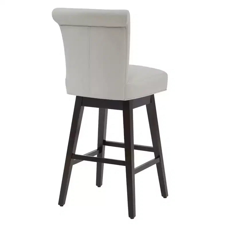 Sgabello da bar girevole ad altezza bancone – Schienale curvo, seduta imbottita, senza braccioli, girevole, seduta singola | Nero / Blu / Cognac / Grigio / Bianco