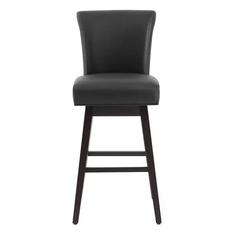 Sgabello da bar girevole ad altezza bancone – Schienale curvo, seduta imbottita, senza braccioli, girevole, seduta singola | Nero / Blu / Cognac / Grigio / Bianco