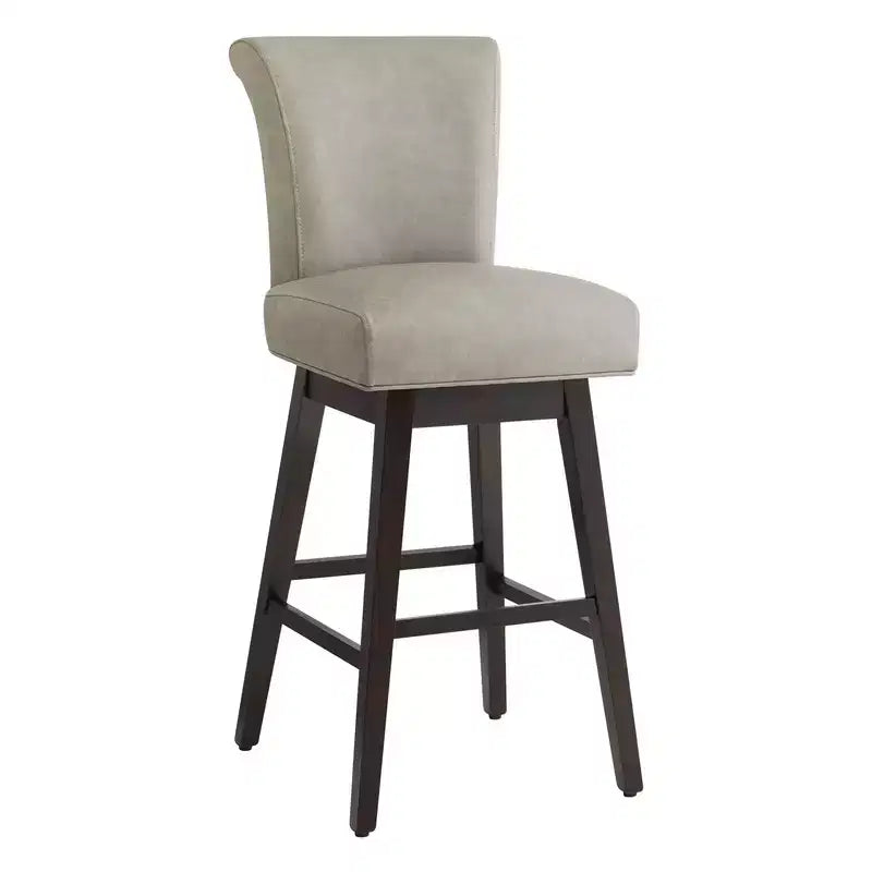 Sgabello da bar girevole ad altezza bancone – Schienale curvo, seduta imbottita, senza braccioli, girevole, seduta singola | Nero / Blu / Cognac / Grigio / Bianco