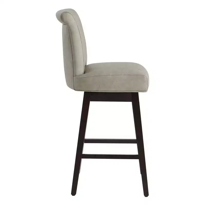 Sgabello da bar girevole ad altezza bancone – Schienale curvo, seduta imbottita, senza braccioli, girevole, seduta singola | Nero / Blu / Cognac / Grigio / Bianco