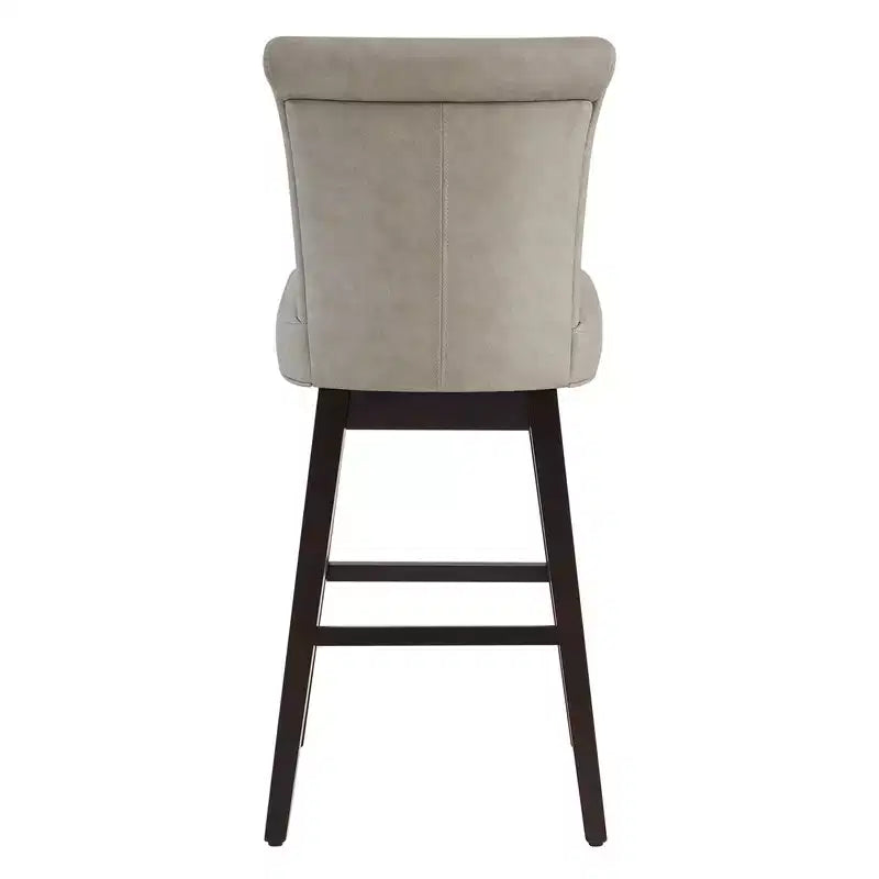 Sgabello da bar girevole ad altezza bancone – Schienale curvo, seduta imbottita, senza braccioli, girevole, seduta singola | Nero / Blu / Cognac / Grigio / Bianco