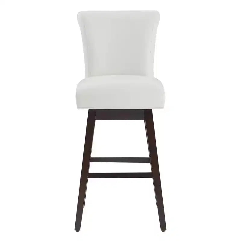 Sgabello da bar girevole ad altezza bancone – Schienale curvo, seduta imbottita, senza braccioli, girevole, seduta singola | Nero / Blu / Cognac / Grigio / Bianco