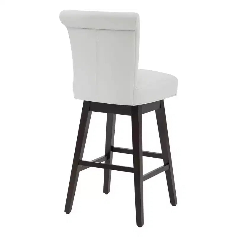 Sgabello da bar girevole ad altezza bancone – Schienale curvo, seduta imbottita, senza braccioli, girevole, seduta singola | Nero / Blu / Cognac / Grigio / Bianco