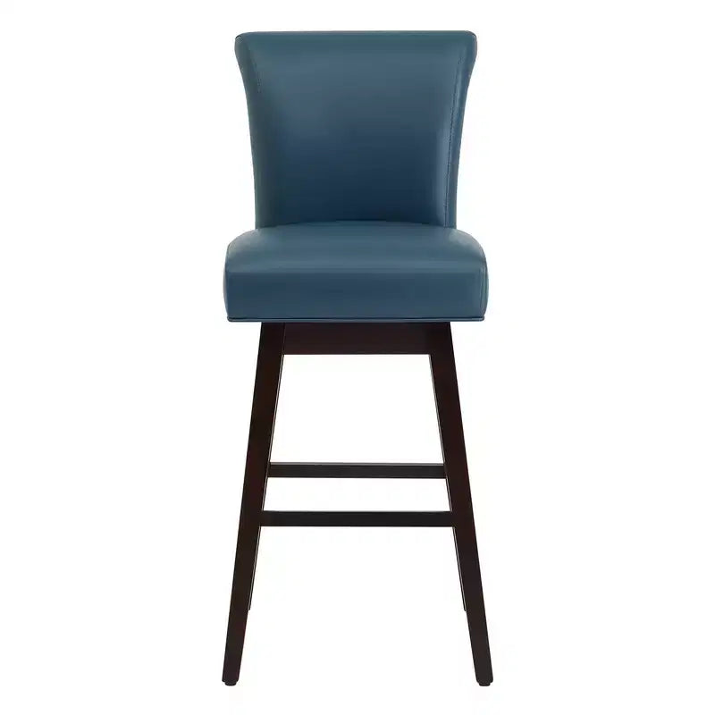 Sgabello da bar girevole ad altezza bancone – Schienale curvo, seduta imbottita, senza braccioli, girevole, seduta singola | Nero / Blu / Cognac / Grigio / Bianco