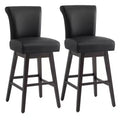 Spruce&Spring Bar Height Swivel Barstool with Curved Back and Thick Cushioned Seat