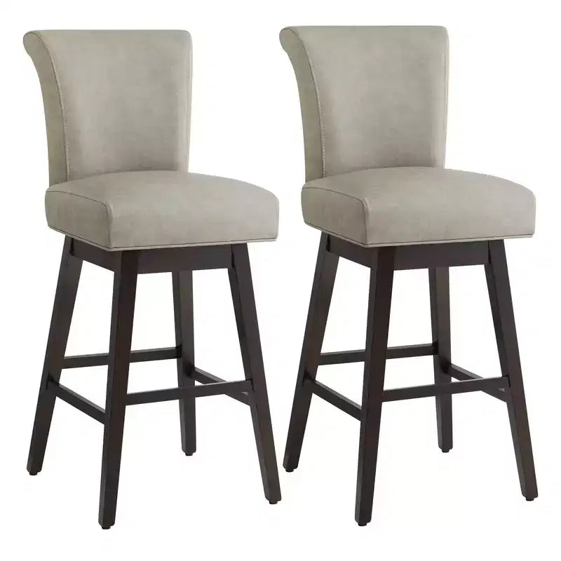 Sgabello da bar girevole ad altezza bancone – Schienale curvo, seduta imbottita, senza braccioli, girevole, seduta singola | Nero / Blu / Cognac / Grigio / Bianco