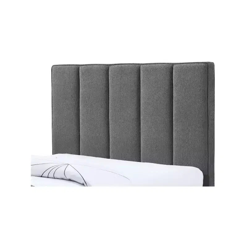 Letto estraibile doppio con struttura in lino beige/grigio/blu navy, rivestimento moderno, per 2 persone