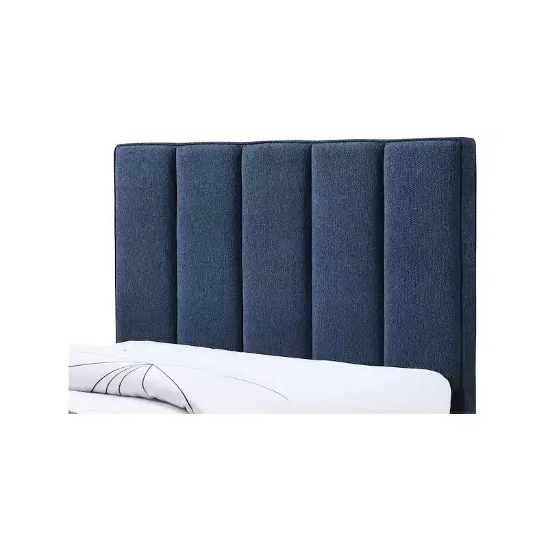Letto estraibile doppio con struttura in lino beige/grigio/blu navy, rivestimento moderno, per 2 persone