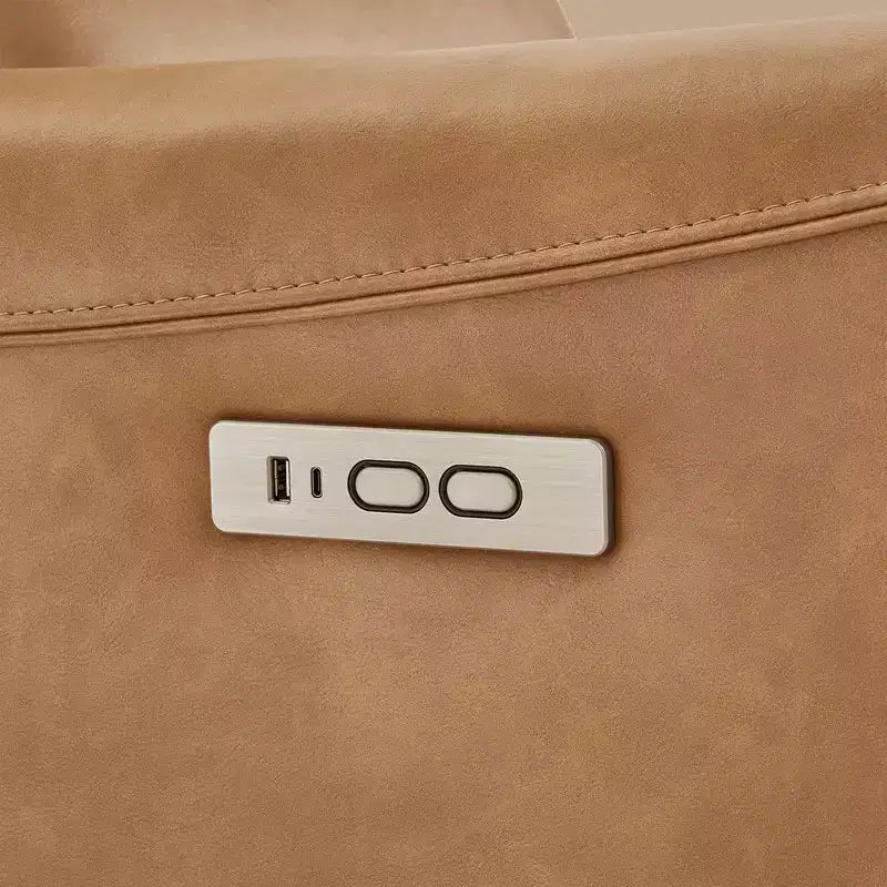 Poltrona reclinabile girevole e a dondolo, in similpelle/tessuto, monoposto