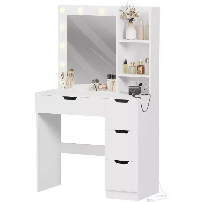 Toeletta alta 140 cm con specchio illuminato — Nero / Grigio / Rosa / Bianco, Posto singolo