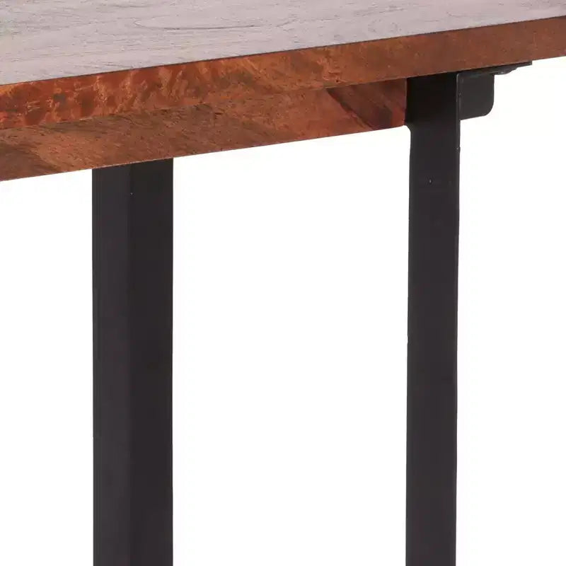 Panca in legno di mango e ferro Country Brown & Black – 2 posti
