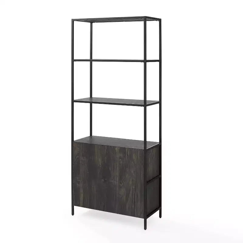 Libreria Marrone Opaco a 5 Ripiani con 2 Ante