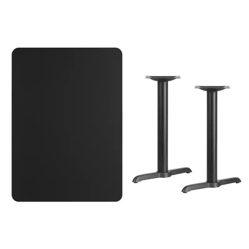 Tavolo da pranzo rettangolare in laminato 30"x42" | Nero / Mogano / Naturale / Noce | 4 posti | Base a T