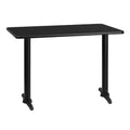 Tavolo da pranzo rettangolare in laminato 30"x42" | Nero / Mogano / Naturale / Noce | 4 posti | Base a T