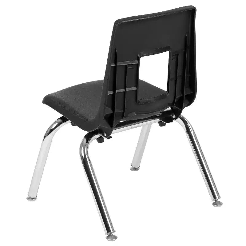 Sedia impilabile per studenti, 30 cm, nera/blu scuro, 1 posto