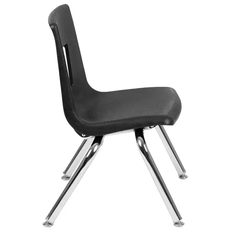 Sedia impilabile per studenti, 30 cm, nera/blu scuro, 1 posto