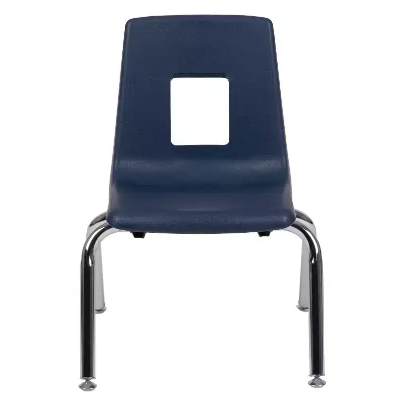 Sedia impilabile per studenti, 30 cm, nera/blu scuro, 1 posto