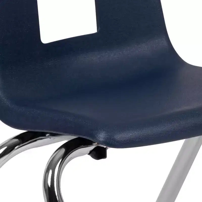 Sedia impilabile per studenti, 30 cm, nera/blu scuro, 1 posto