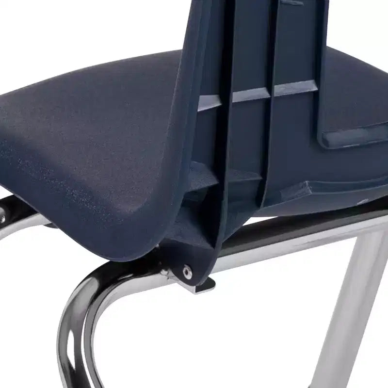 Sedia impilabile per studenti, 30 cm, nera/blu scuro, 1 posto