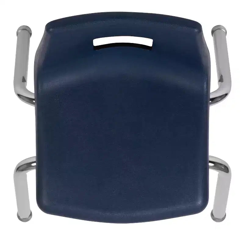 Sedia impilabile per studenti, 30 cm, nera/blu scuro, 1 posto