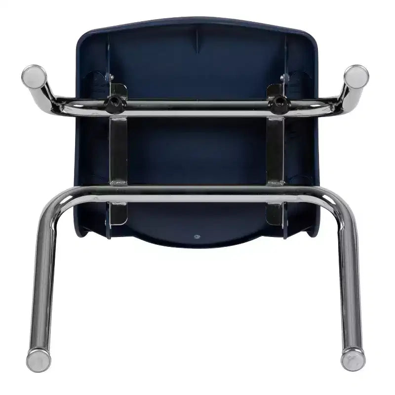 Sedia impilabile per studenti, 30 cm, nera/blu scuro, 1 posto