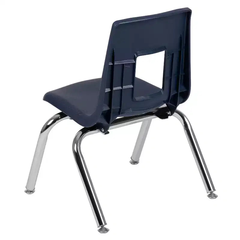 Sedia impilabile per studenti, 30 cm, nera/blu scuro, 1 posto